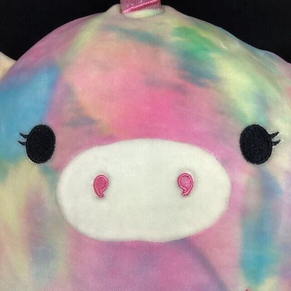 Kellytoy-Squishmallow-Esmeralda- Tie-Dye Valentine's Day Love Unicorn- 14" Plush - Picture 4 of 10